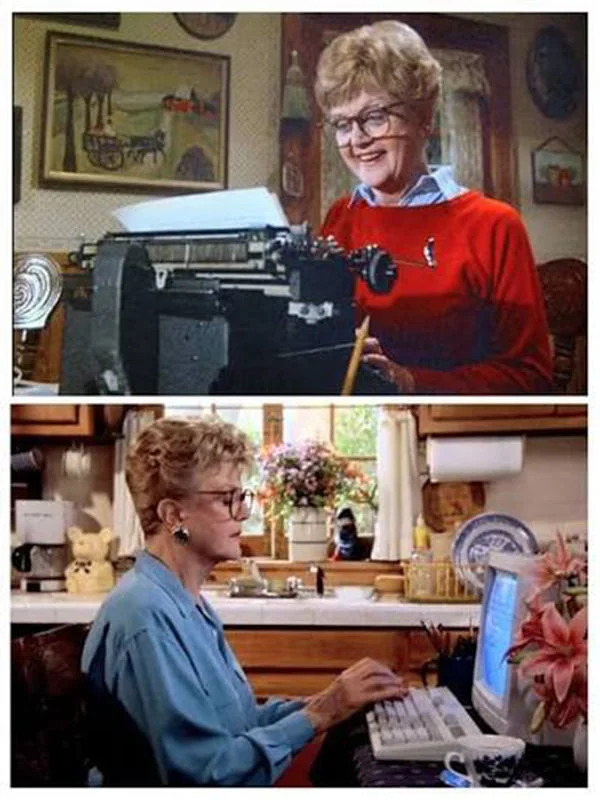 Confronto macchina da scrivere e pc con Jessica Fletcher